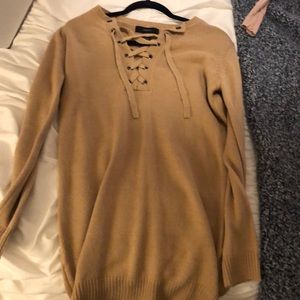 Brown sweater dress